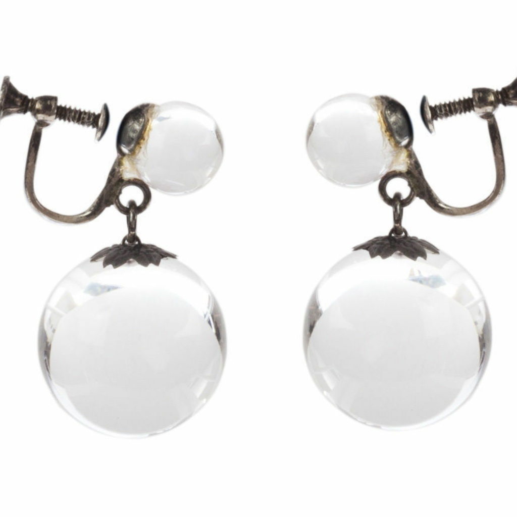 Art Deco Pools Of Light Dangle Ball Earrings 342$